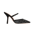 حذاء ديور كابتشر ساتان أسود بكعب عالي