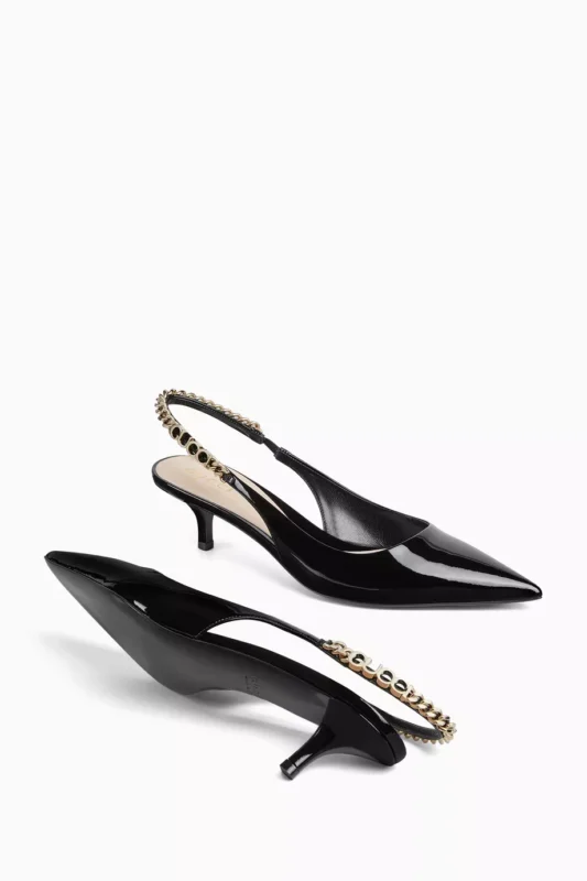 كعب قوتشي جلد لامع – منظر خلفي