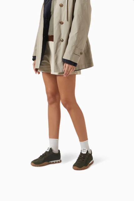 حذاء رياضي ميوميو من القماش التقني والجلد المدبوغ – تصميم مميز