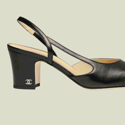 كعب شانيل Slingback متوفر بألوان بيج، فضي، وقرنفلي