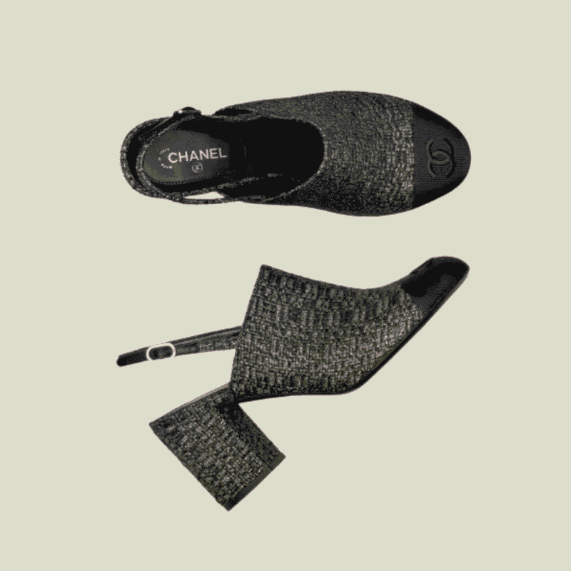 حذاء شانيل بتدرج ألوان بيج وأسود كلاسيكي