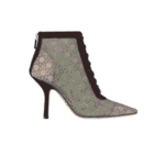 بوت ديور كاحل شبكي مزخرف بالكريستال أسود - واجهة أمامية