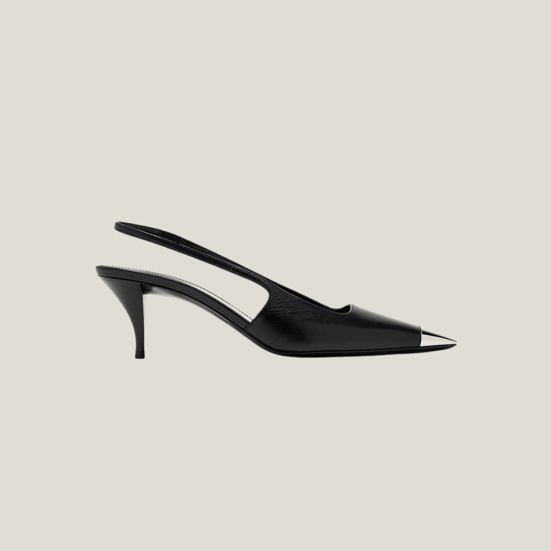 saint-laurent-steel-toe-stiletto-black-front كعب سان لوران ستليتو أسود بمقدمة معدنية - واجهة أمامية