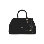 حقيبة كوتش Rogue سوداء من الجلد الطبيعي - منظر أمامي أنيق.