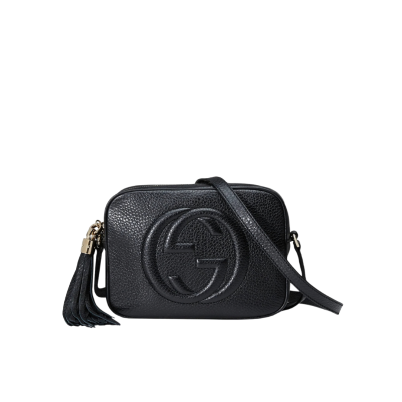 مقارنة بين الألوان المتاحة لشنطة غوتشي: الأسود، البيج، الأحمر.