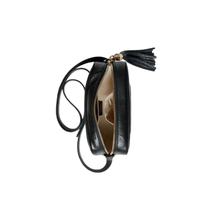 شنطة غوتشي سوهو ديسكو سوداء من جلد العجل المحبب - منظر أمامي.