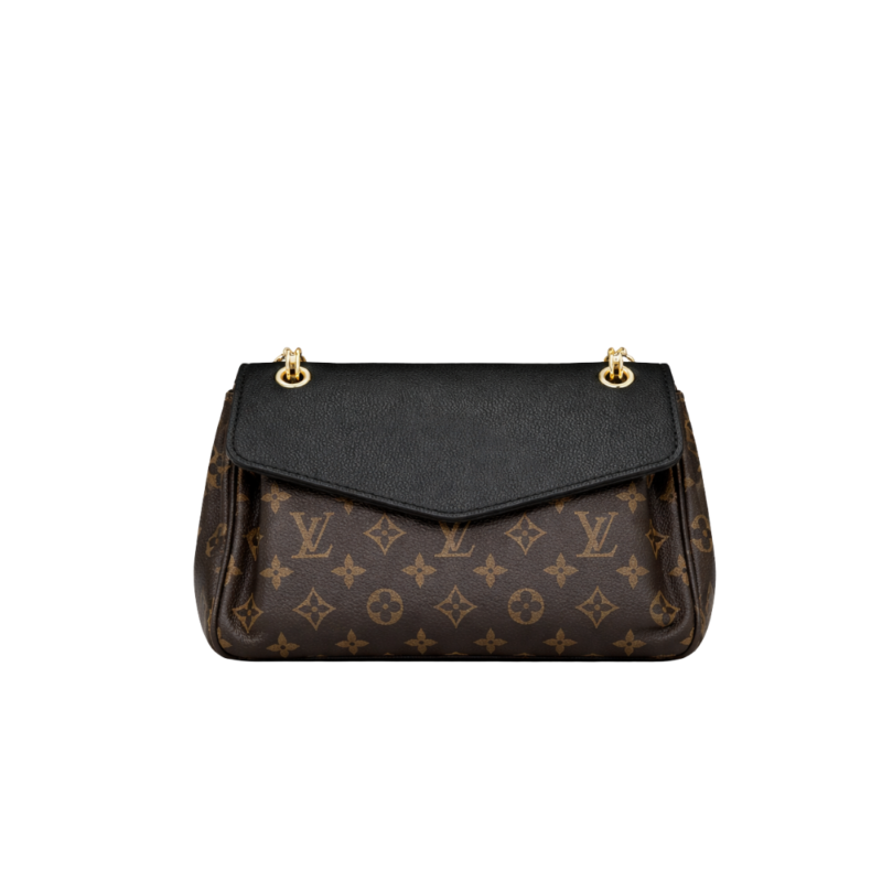 حقيبة لويس فيتون بالاس حمراء بنقش المونوغرام - منظر أمامي كلاسيكي.