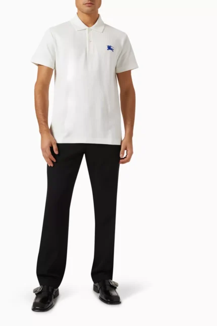 تيشيرت بربري بولو رجالي | قطن بيكيه - شعار الفارس - أزرار عرق لؤلؤ