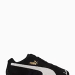 حذاء بوما سبيدكات الرياضي الأسود من الجلد - منظر أمامي.