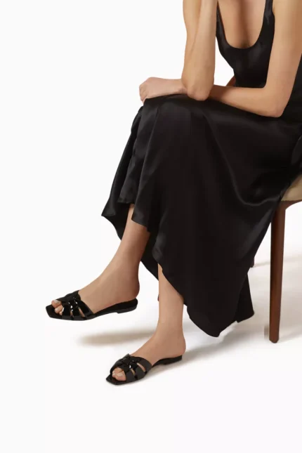 صندل سان لوران تريبيوت ميولز | مقدمة مربعة مفتوحة - كعب 5 مم